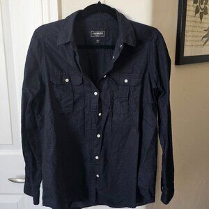 Express linen cotton blend button down shirt